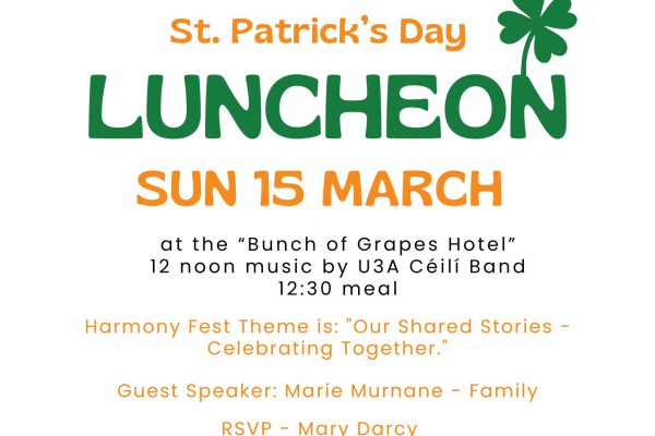 St. Patrick’s Day luncheon invitation flyer.